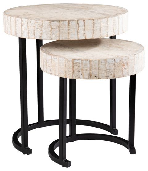 Nyborn Nesting Side Tables, 2-Piece Set - Industrial - Coffee Table ... inside